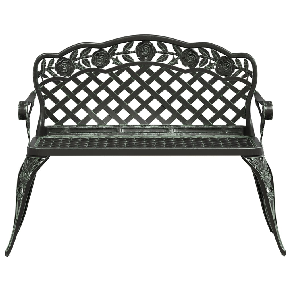 Panchina da Giardino 108 cm in Alluminio Pressofuso Verde