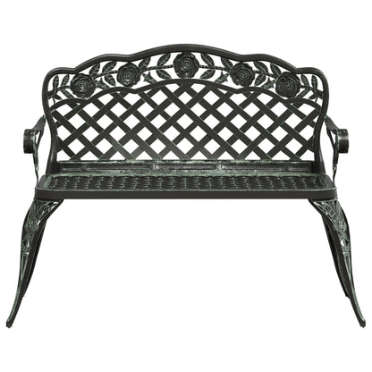 Panchina da Giardino 108 cm in Alluminio Pressofuso Verde