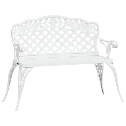 Panchina da Giardino 108 cm in Alluminio Pressofuso Bianca