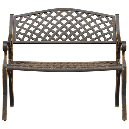Panchina da Giardino 102 cm in Alluminio Pressofuso Bronzo