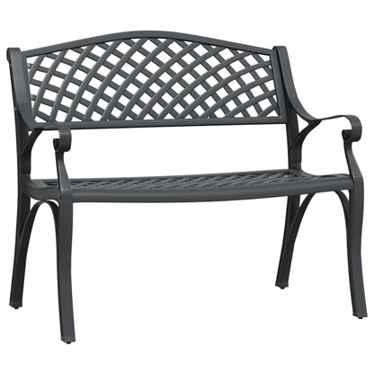 Panchina da Giardino 102 cm in Alluminio Pressofuso Nero