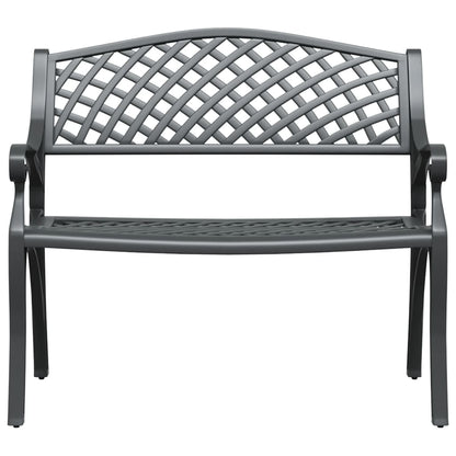 Panchina da Giardino 102 cm in Alluminio Pressofuso Nero