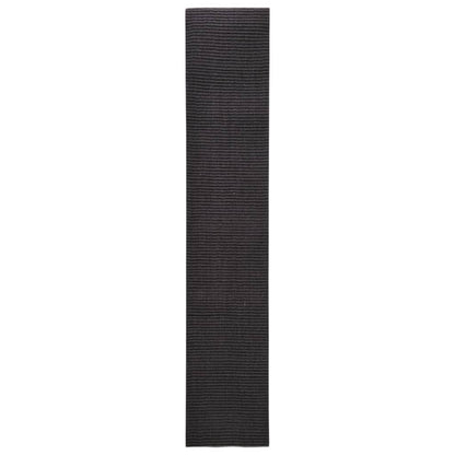 Tappeto in Sisal Naturale 66x350 cm Nero