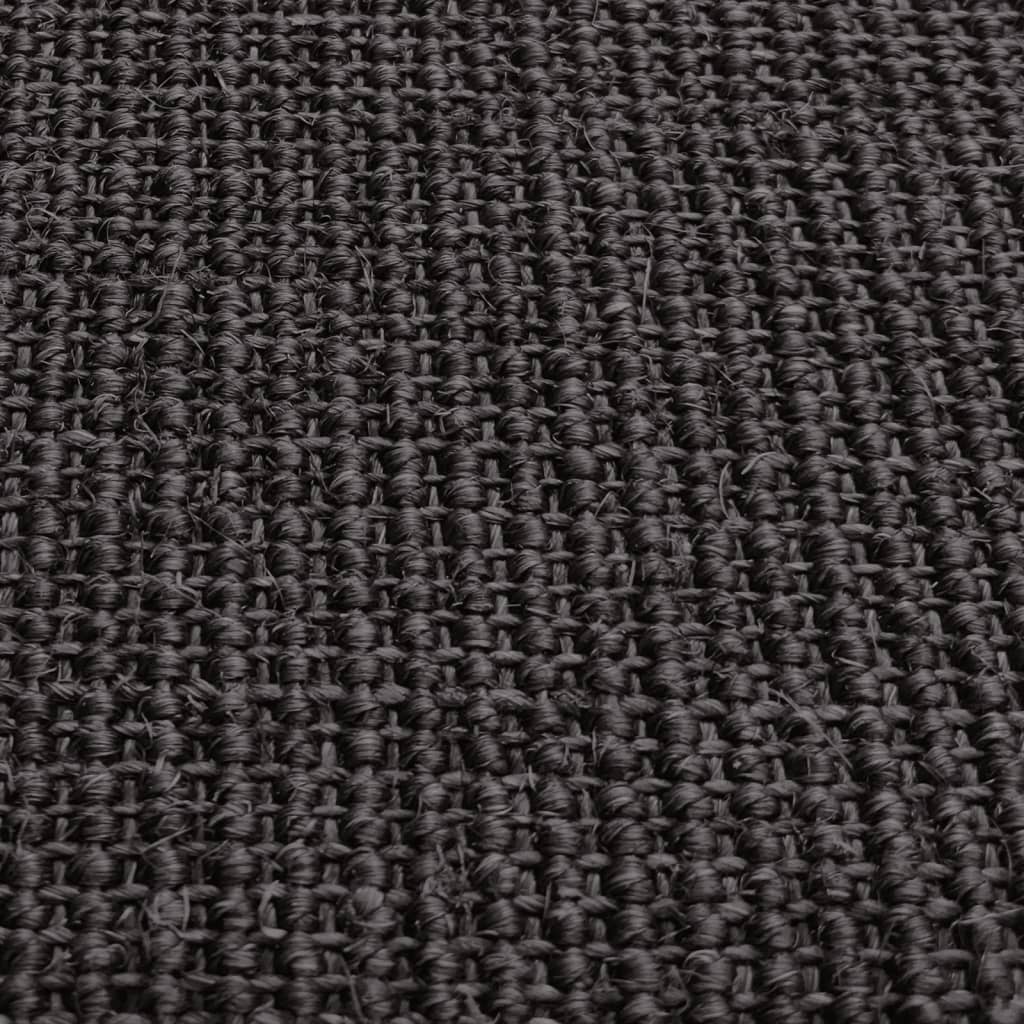 Tappeto in Sisal Naturale 66x350 cm Nero