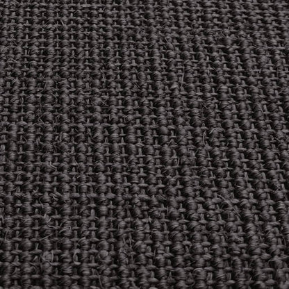 Tappeto in Sisal Naturale 66x350 cm Nero