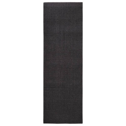 Tappeto in Sisal Naturale 80x250 cm Nero
