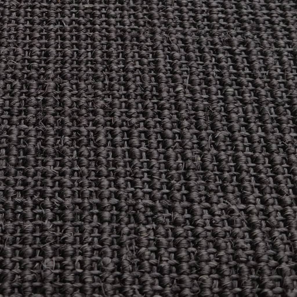 Tappeto in Sisal Naturale 80x300 cm Nero