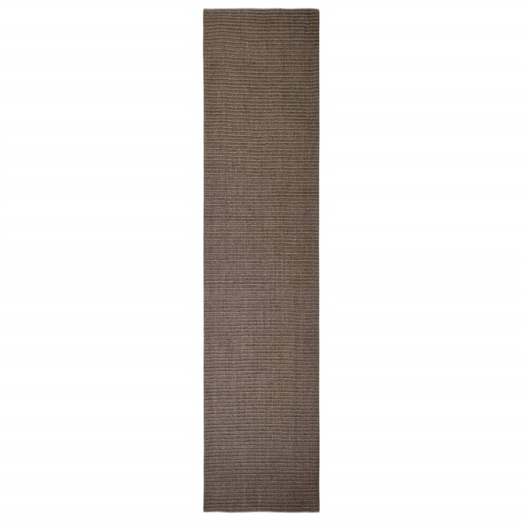 Tappeto in Sisal Naturale 80x350 cm Marrone