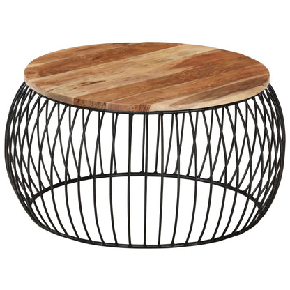 Tavolino da Salotto Ã˜68 cm in Legno Massello di Acacia