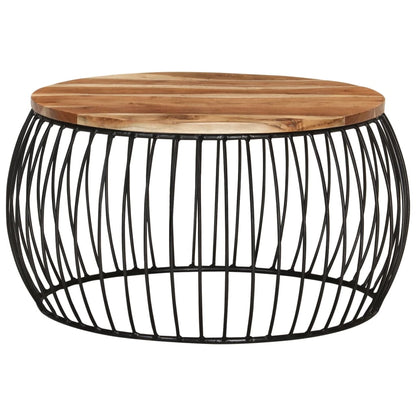 Tavolino da Salotto Ã˜68 cm in Legno Massello di Acacia