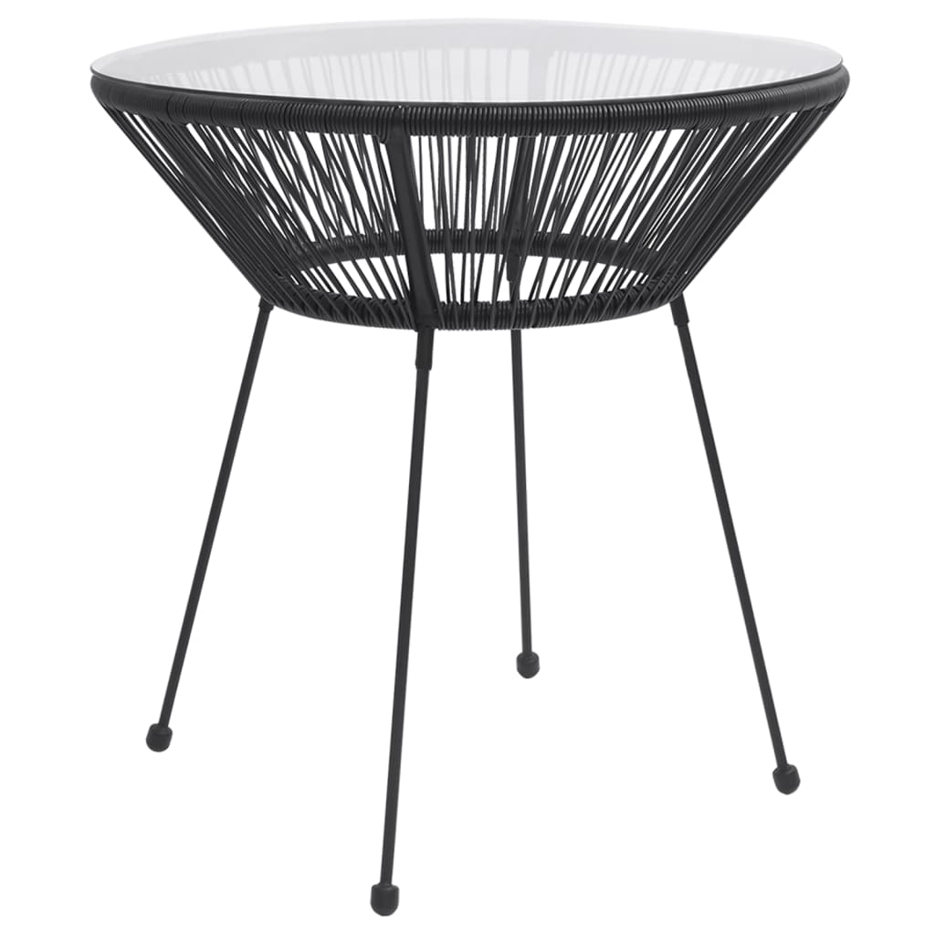Set da Pranzo per Giardino 3 pz Nero