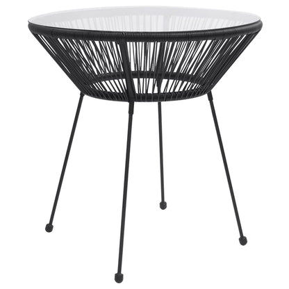 Set da Pranzo per Giardino 3 pz Nero
