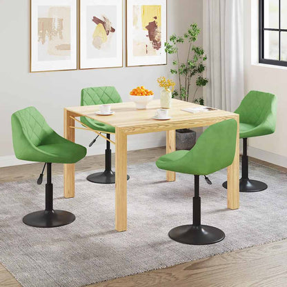 Sedie da Pranzo Girevoli 4 pz Verde Chiaro in Velluto
