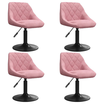 Sedie da Pranzo Girevoli 4 pz Rosa in Velluto