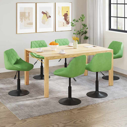 Sedie da Pranzo Girevoli 6 pz Verde Chiaro in Velluto