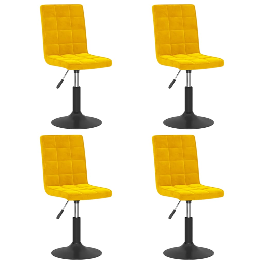 Sedie da pranzo Girevoli 4 pz Giallo Senape in Velluto
