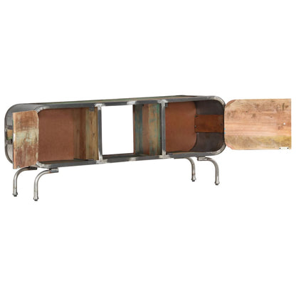 Mobile TV Multicolore 110x30x42 cm Legno Massello di Recupero