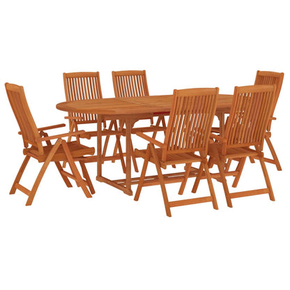 Set da Pranzo per Giardino 7 pz in Legno Massello di Eucalipto