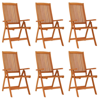 Sedie da Giardino Pieghevoli 6pz in Legno Massello di Eucalipto
