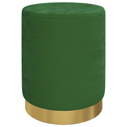 Sgabello Rotondo con Contenitore Verde in Velluto 31 x 37 cm