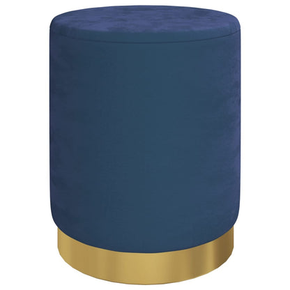 Sgabello Rotondo con Contenitore Azzurro in Velluto 31 x 37 cm