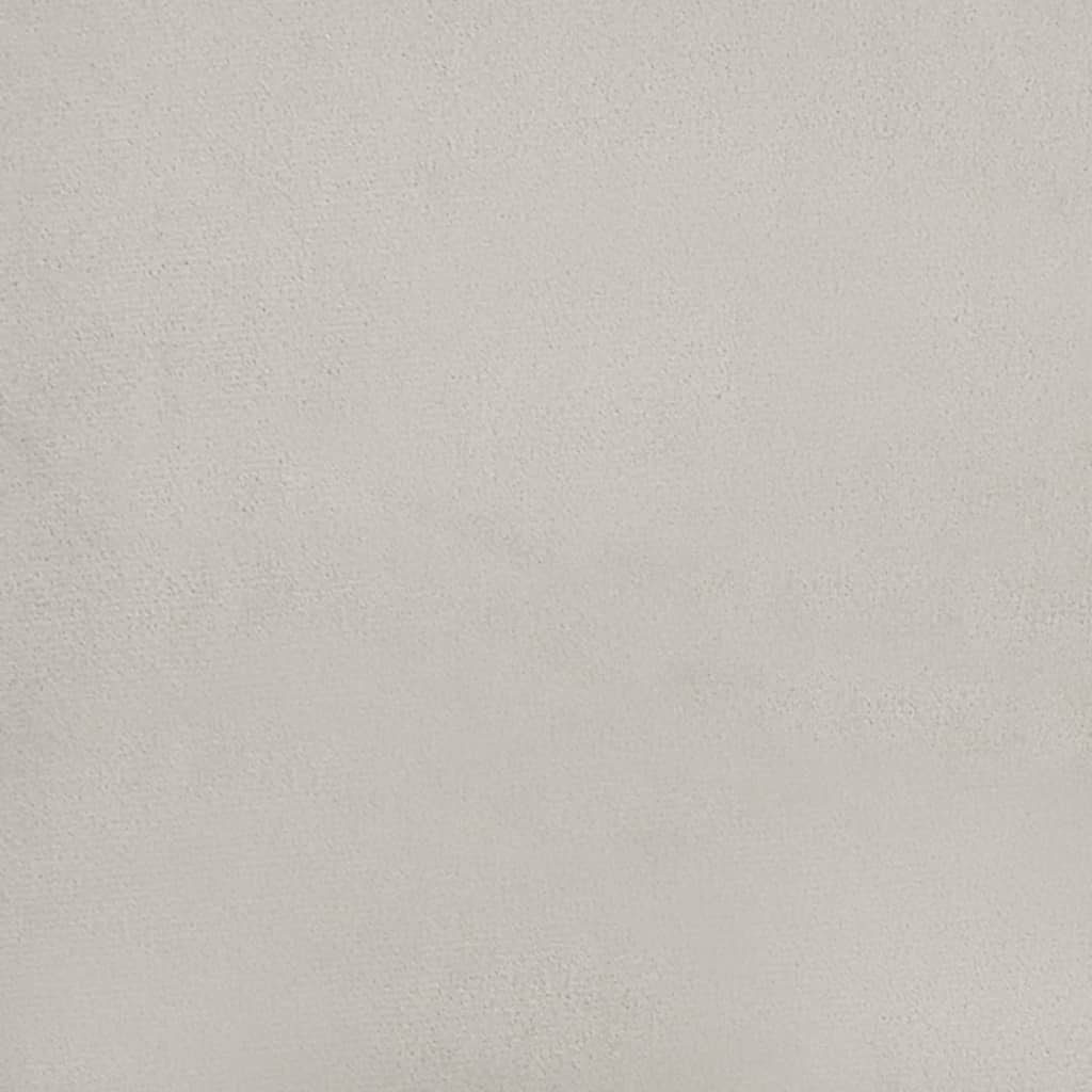 Sgabello Rotondo con Contenitore Grigio Chiaro in Velluto 31 x 37 cm