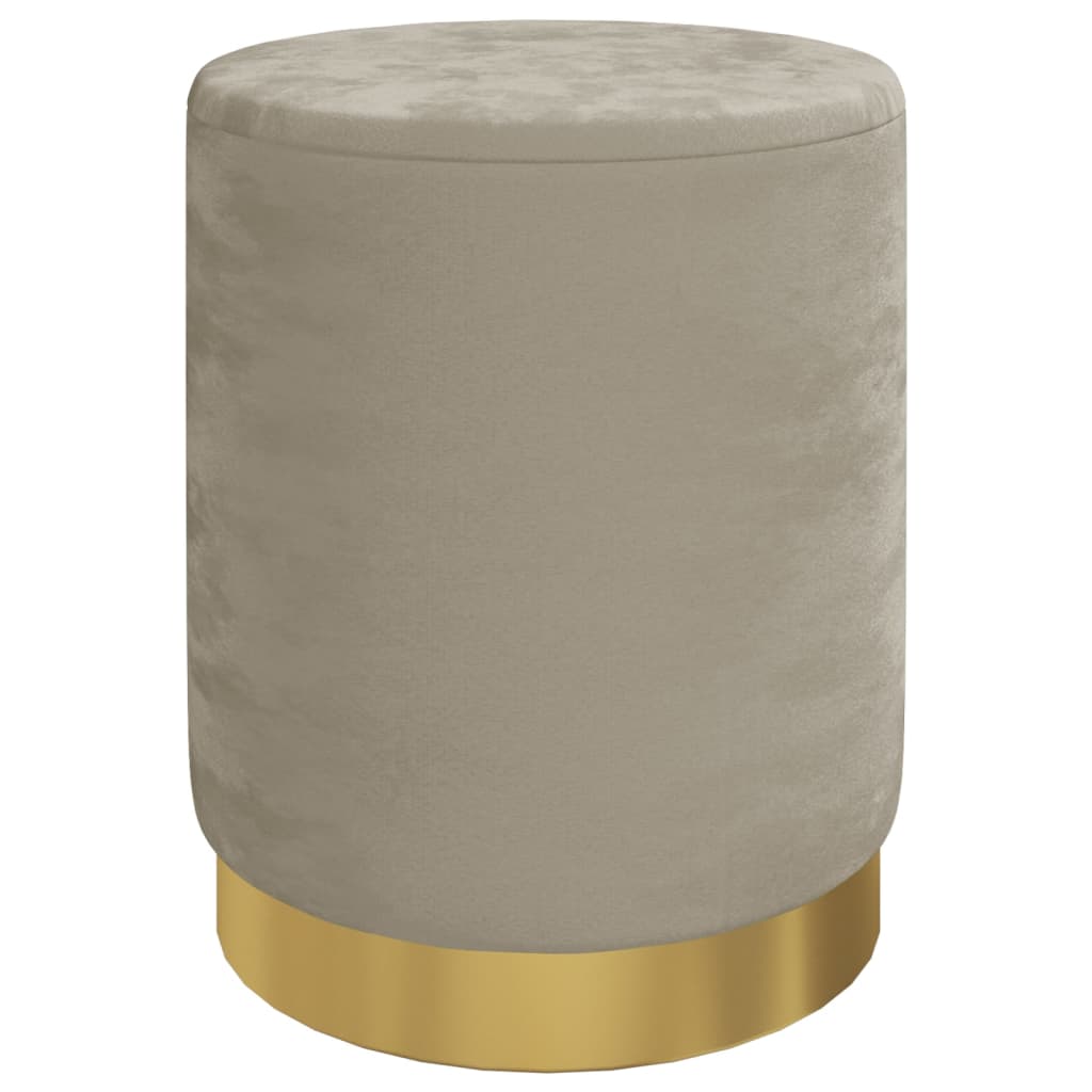 Sgabello Rotondo con Contenitore Grigio Scuro in Velluto 31 x 37 cm