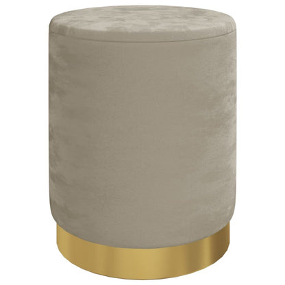 Sgabello Rotondo con Contenitore Grigio Scuro in Velluto 31 x 37 cm