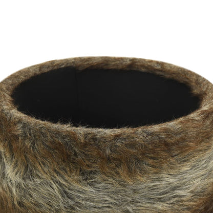 Sgabello Rotondo con Contenitore Colore Misto in Peluche 31 x 37 cm