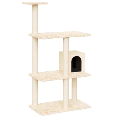 Albero per Gatti con Tiragraffi in Sisal Crema 119 cm