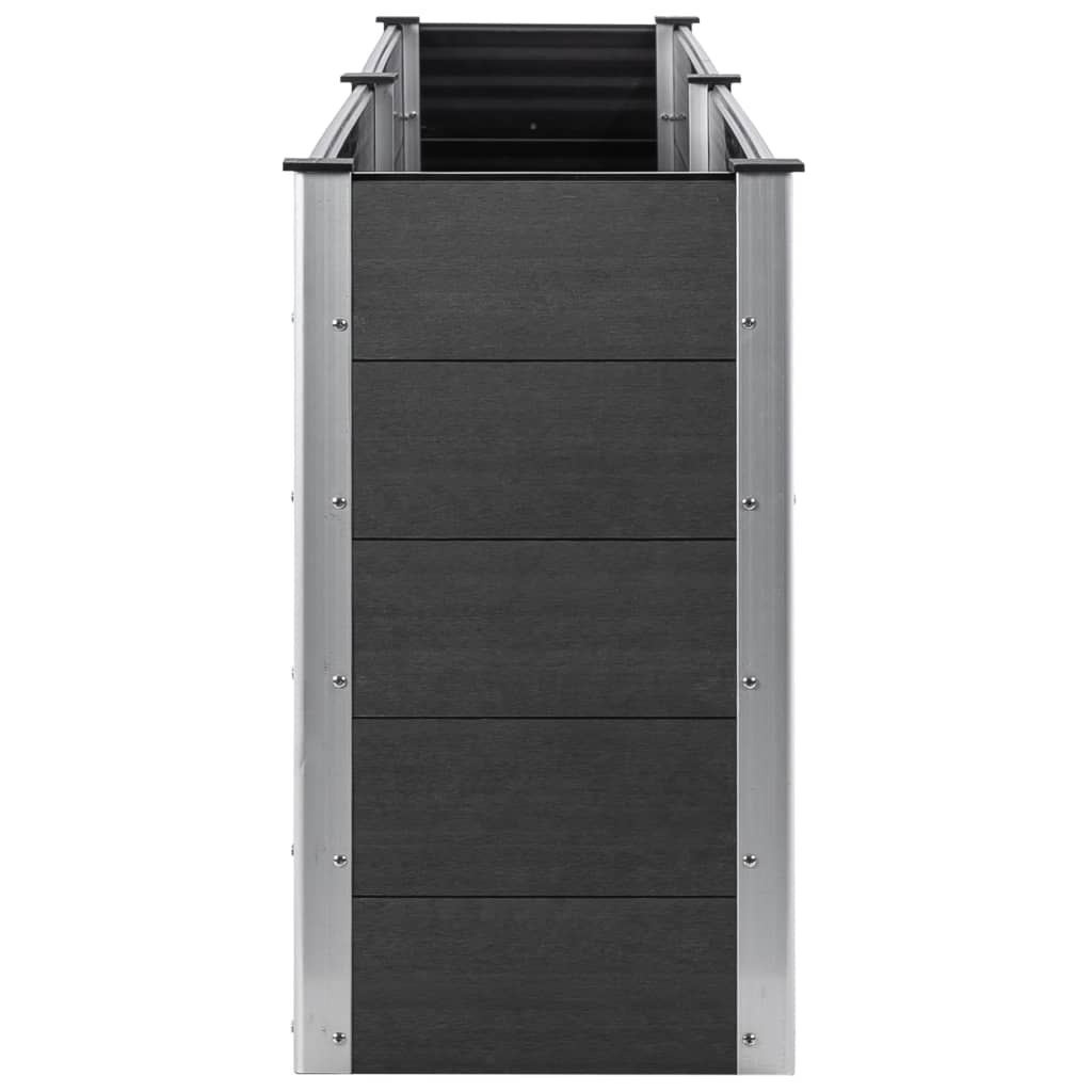 Fioriera Rialzata da Giardino 200x100x91 cm in WPC Grigio