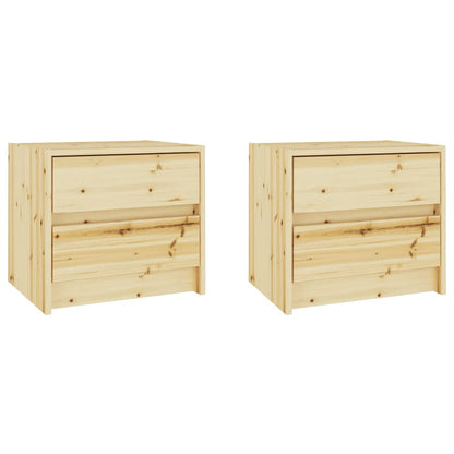Comodini 2 pz 40x30,5x35,5 cm in Legno Massello di Abete