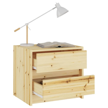 Comodini 2 pz 40x30,5x35,5 cm in Legno Massello di Abete