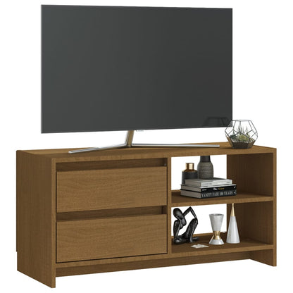 Mobile Porta TV Marrone Ambra 80x31x39 cm in Legno di Pino