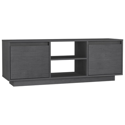 Mobile Porta TV Grigio 110x30x40 cm in Legno Massello di Pino