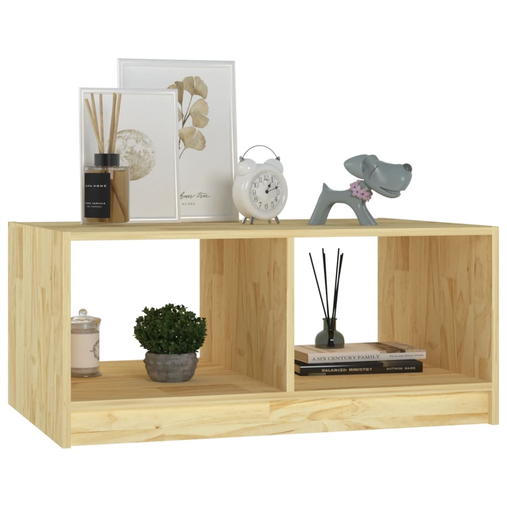 Tavolino da Salotto 75x50x33,5 cm Legno Massello di Pino
