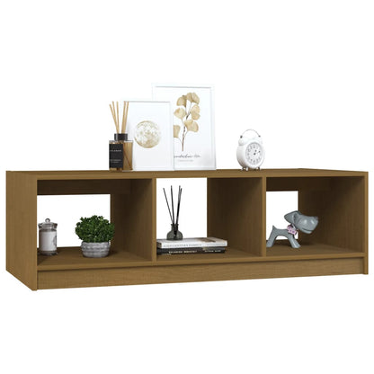 Tavolino da Salotto ambra 110x50x34 cm Legno Massello di Pino