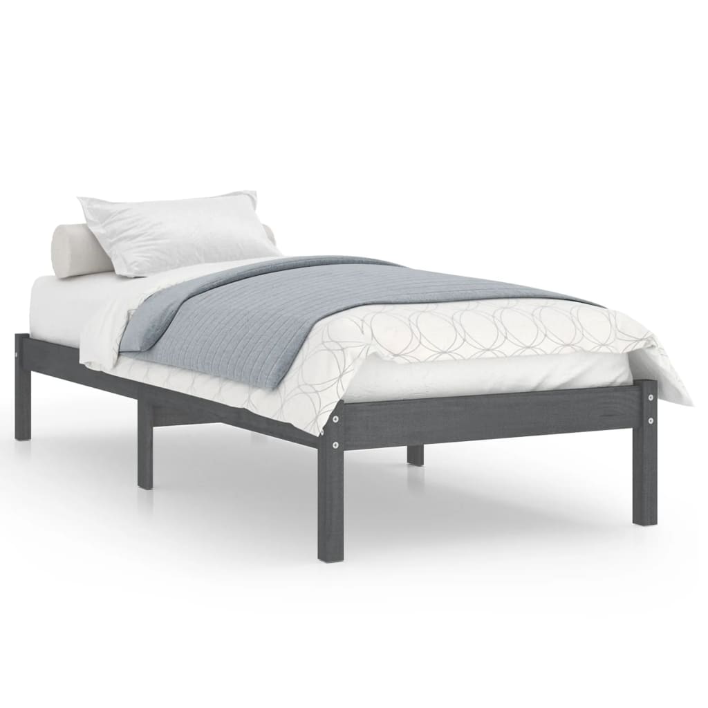 Giroletto Grigio in Legno Massello 90x190 cm Single