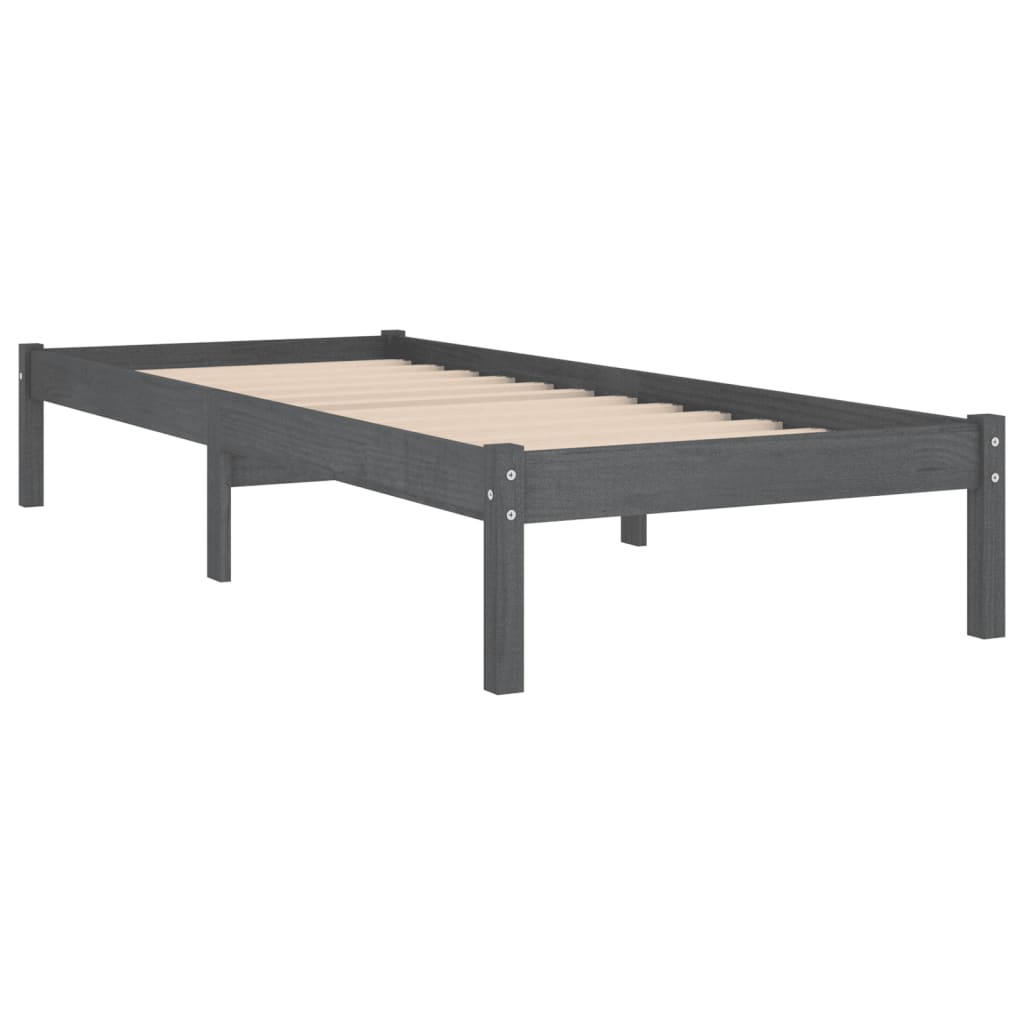 Giroletto Grigio in Legno Massello 90x190 cm Single