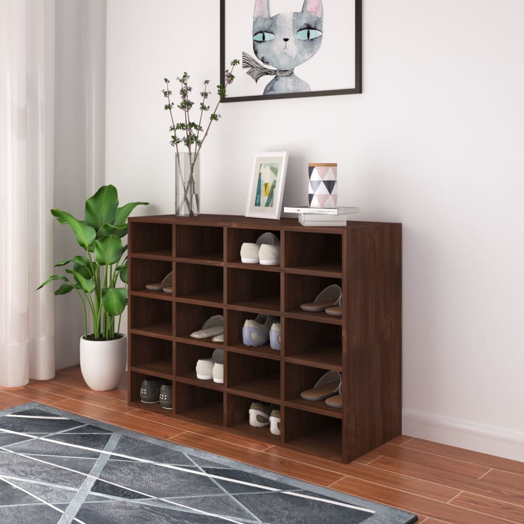 Scarpiera in Legno Multistrato 92x30x67,5 cm Rovere Marrone