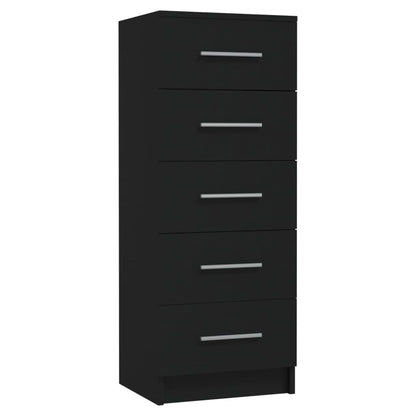 Cassettiera Alta Nera 41x35x106 cm in Legno Multistrato