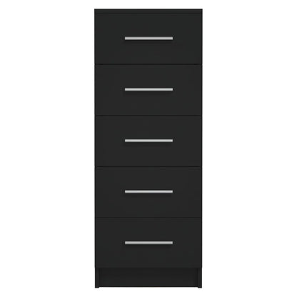 Cassettiera Alta Nera 41x35x106 cm in Legno Multistrato