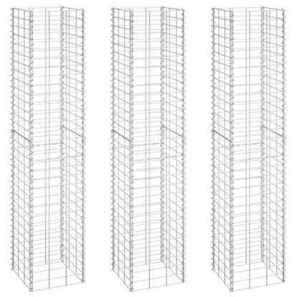 Fioriere Rialzate a Gabbione 3 pz 30x30x150 cm in Ferro