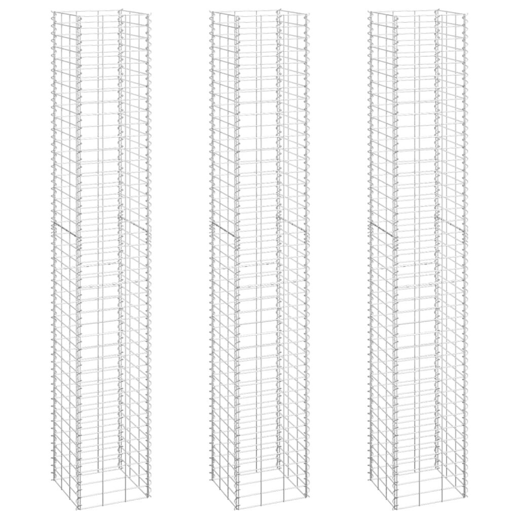 Fioriere Rialzate a Gabbione 3 pz 30x30x200 cm in Ferro