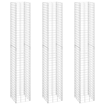 Fioriere Rialzate a Gabbione 3 pz 30x30x200 cm in Ferro