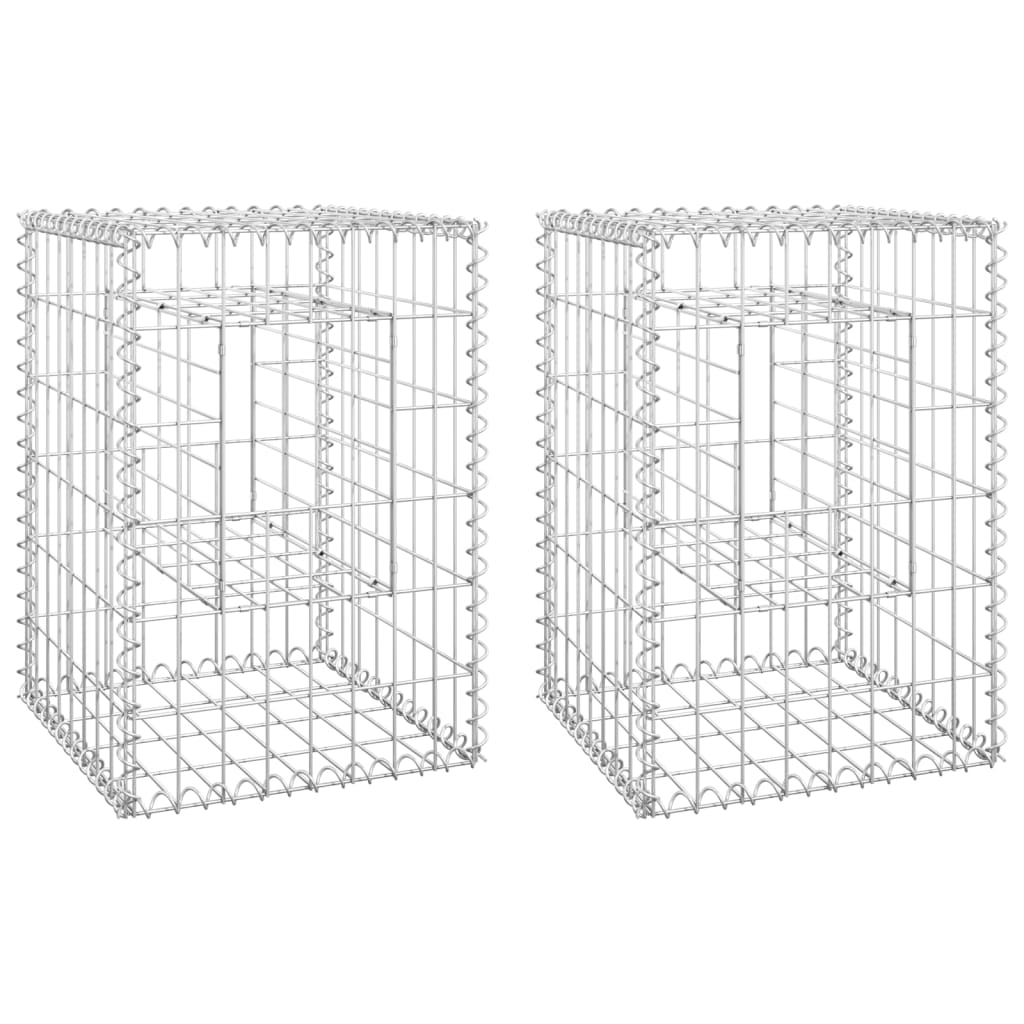 Cesti a Gabbione a Torre 2 pz 40x40x60 cm in Ferro