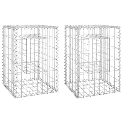 Cesti a Gabbione a Torre 2 pz 40x40x60 cm in Ferro