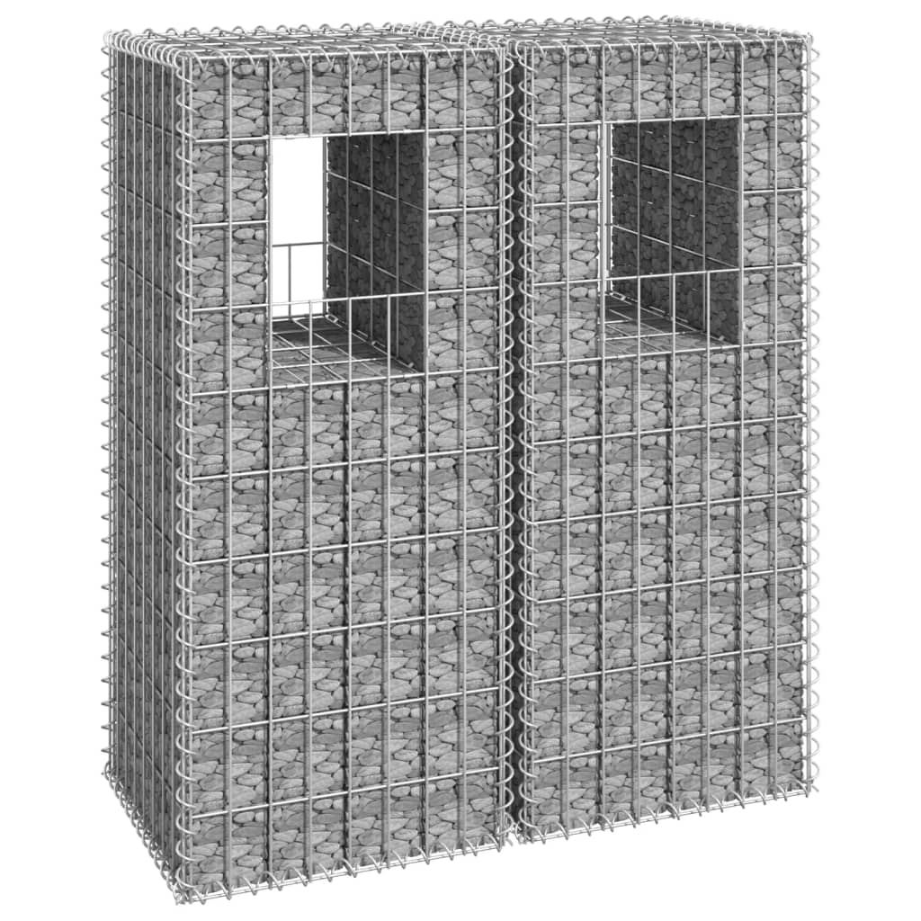 Cesti a Gabbione a Torre 2 pz 40x40x100 cm in Ferro