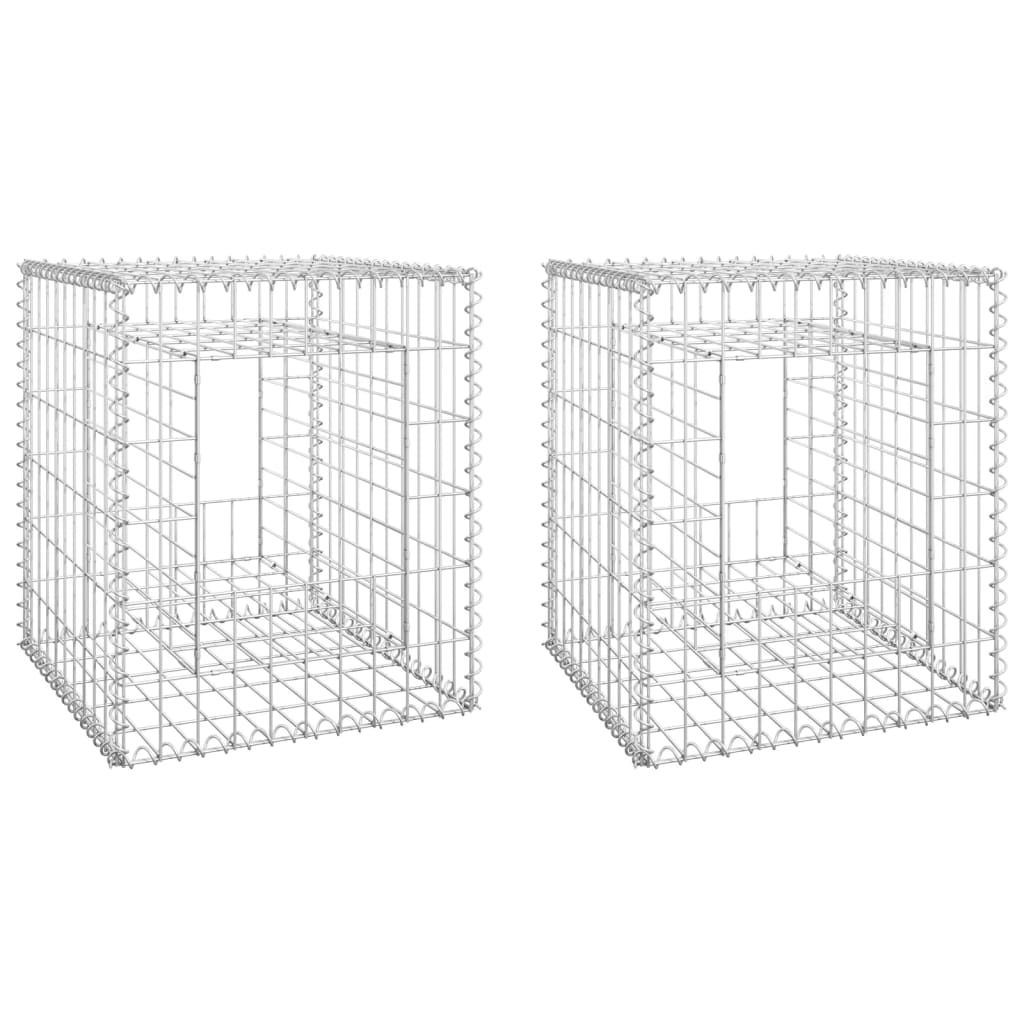 Cesti a Gabbione a Torre 2 pz 50x50x60 cm in Ferro