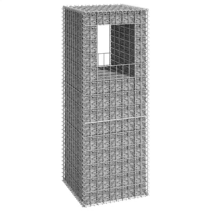 Cesto a Gabbione a Torre 50x50x140 cm in Ferro